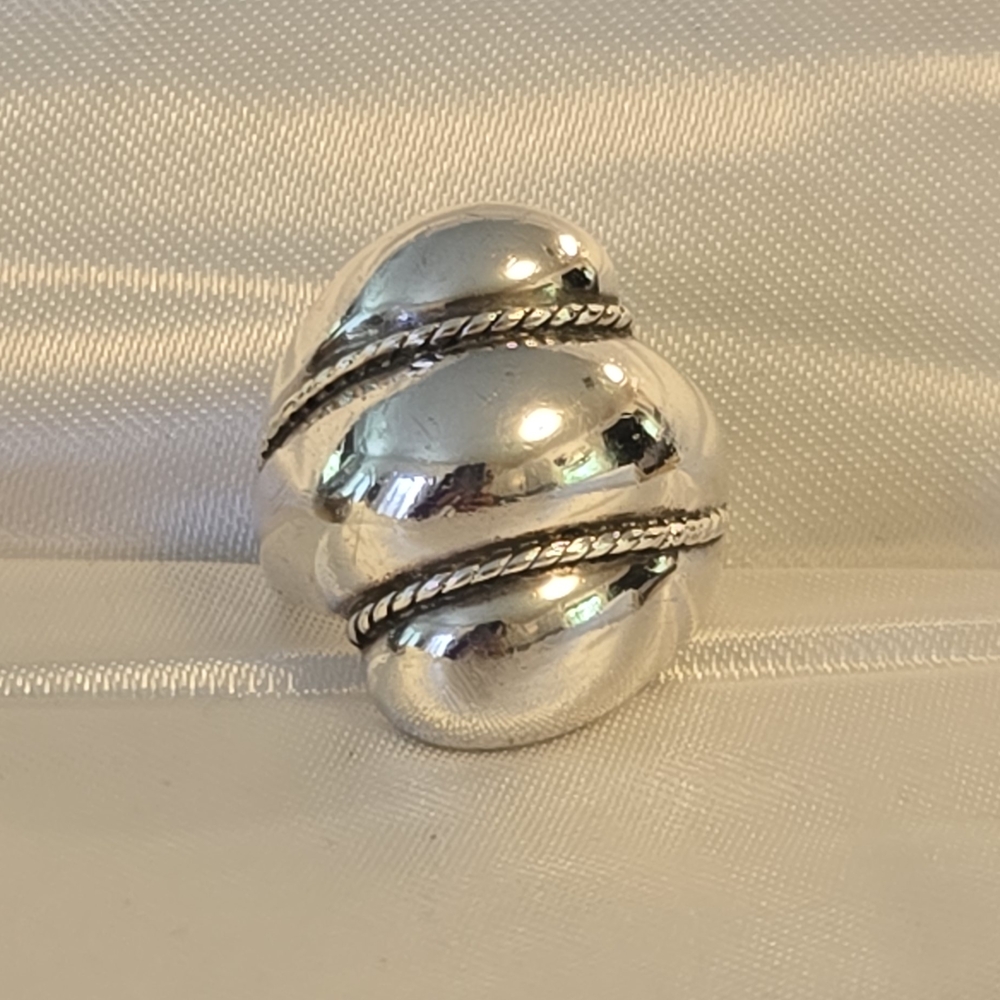 ESPO Silver Twisted Rope Design Ring
